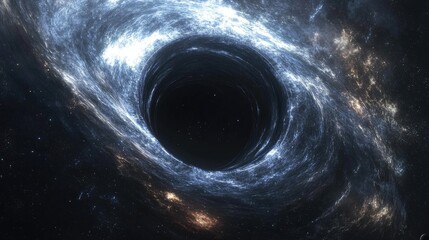 Wall Mural - Black hole in space rendered in 3D as a cartoon