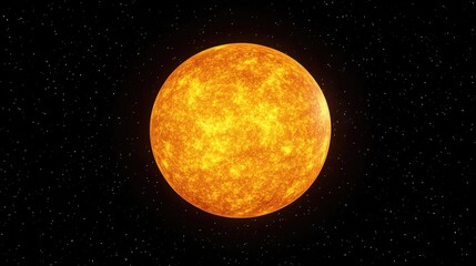 Wall Mural - lonely yellow star in deep space a 3d cartoon rendering of an isolated sun like star on a black back