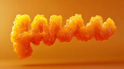 Poster - Abstract Orange Liquid Form - 3D Rendering