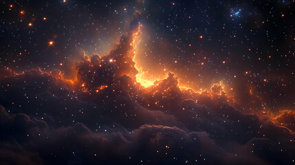 Wall Mural - A stunning cosmic scene featuring colorful nebulae and stars.
