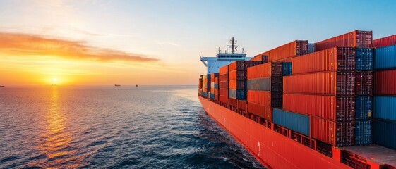 Efficient Logistics Operations: Container Ship Loading Under Clear Skies