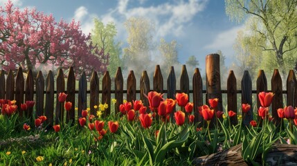 Wall Mural - Springtime in the Garden