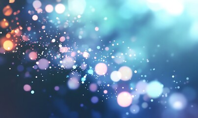 Leinwandbilder - A mesmerizing blur of shimmering light particles in shades of blue and purple, creating an ethereal and dreamy atmosphere.