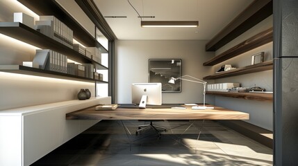 Poster - Modern Home Office Interior Design