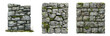 © ladaz - PNG Textured stone wall sections with moss detail isolated on transparent background