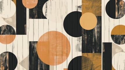 Poster - Abstract Geometric Artwork with Circles and Rectangles