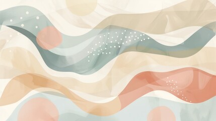 Wall Mural - Abstract Watercolor Waves Design