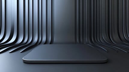 Wall Mural - minimalist black background with clean lines and a smooth, even surface for modern aesthetics.