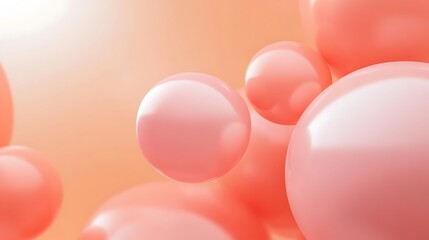 Poster - Soft, round shapes in a gentle peach background create a calming and abstract visual effect, evoking a sense of tranquility and modern design.