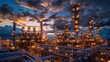 © AssanAI.Studio - Industrial Refinery Landscape at Dusk