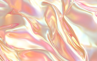Aufkleber - A shimmering, iridescent fabric with soft waves and pastel hues, reflecting light in an enchanting play of colors.
