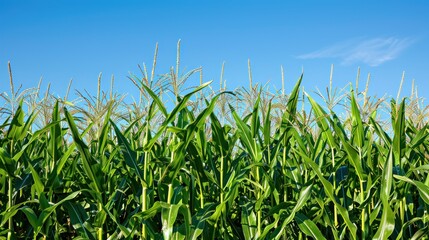 Poster - Cornfield Under a Clear Blue Sky