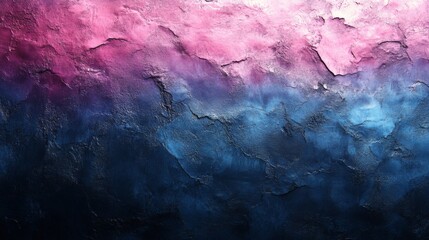 Leinwandbilder - A striking wall displays a blend of pink, purple, and blue colors, creating an abstract background. The textured surface adds depth to the vibrant hues, captivating the viewer's attention.
