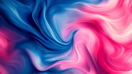 Poster - A vibrant abstract swirl of pink and blue colors, creating a dynamic and smooth texture that evokes a sense of movement and fluidity.