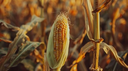 Canvas Print - Corncob in a Field