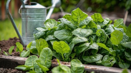 Sticker - Spinach Plants in Garden