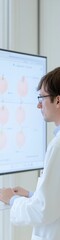 Aufkleber - Modern Genetic Research Male Scientist Analyzing Apple Data in a High-Tech Laboratory Environment