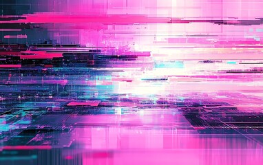 Poster - A vibrant digital abstract featuring colorful streaks of pink, blue, and purple that evoke a sense of motion and energy.