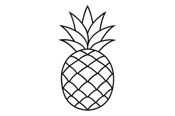 Pineapple with Leaves | isolated vector silhouette illustration on white background