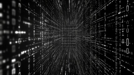 Binary code background. Technology background. Black color