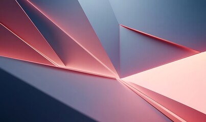Poster - Abstract geometric shapes with a blend of red and blue tones, creating a visually striking and dynamic composition.
