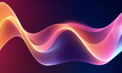 Wall Mural - colorful abstract background with wavy lines on a black background. abstract gradient color waves fo