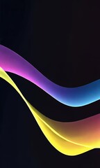 Wall Mural - minimalist abstract wallpaper with a gradient of blue and pink colors on a black background. the des