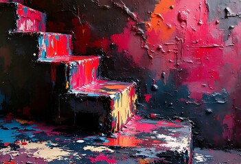Wall Mural - abstract and colorful vibrant color mix