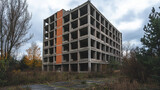 Fototapeta Niebo - abandoned construction buildings
