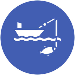 Poster - Big Game Fishing vector icon illustration of Fishing iconset.