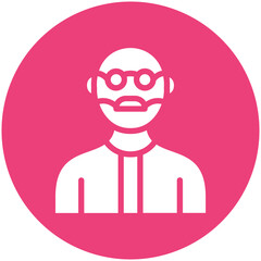 Sticker - Elderly Man vector icon illustration of Generation Gap iconset.