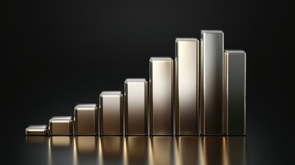 Poster - Metallic Bar Graph Displaying Progression of Growth