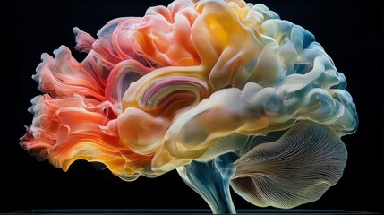 Poster - Colorful Abstract Representation of Human Brain