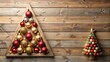 © suchetpong - Decorative Christmas tree made of boards adorned with colorful ornaments