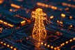 © Tanongsak idea photo - Electric Tower on Circuit Board for Sustainable Energy