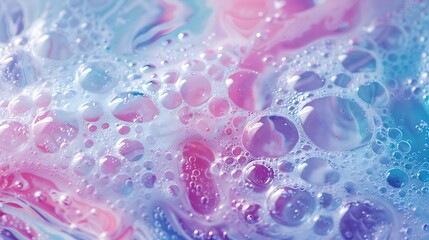 Wall Mural - Bright bubbles that fizz in water release colorful dyes