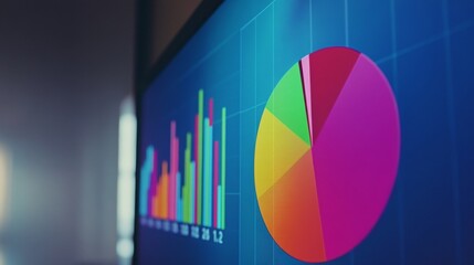 Leinwandbilder - Colorful Data Visualization on Modern Screen