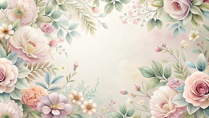  Floral pattern background with pastel colors