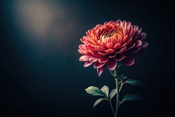 Wall Mural - flower print with dark background in the style of leading lines