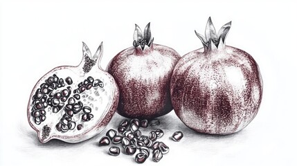 Wall Mural - Pomegranate Fruits with Seeds