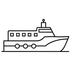 Wall Mural - Ferry Watercraft Vector.