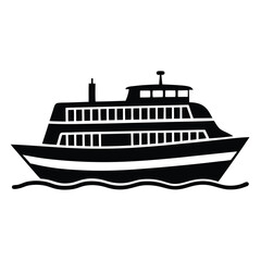 Wall Mural - Vector Ferry Vehicle Silhouette.