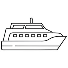 Canvas Print - Ferry Watercraft Vector.