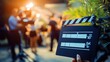 © santima - Film clapperboard, movie production background