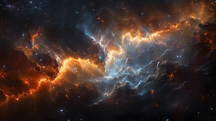 Wall Mural - Electric tendrils glow from the cosmic figure as it merges with the distant stars