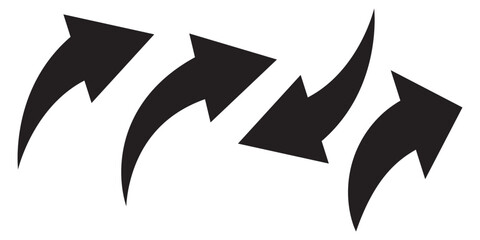 Wall Mural - arrow curved graph design element free hand drawing vector illustration