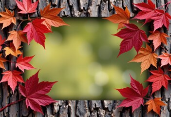 Canvas Print - autumn leaves frame