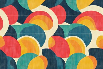 retro seamless pattern with colorful geometric shapes nostalgic vintage background design for 1970s 