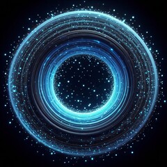 Wall Mural - abstract digital background featuring swirling blue circles and glowing patterns creating a futurist