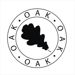 Wall Mural - An imprint of an oak leaf. Design element. Vector.